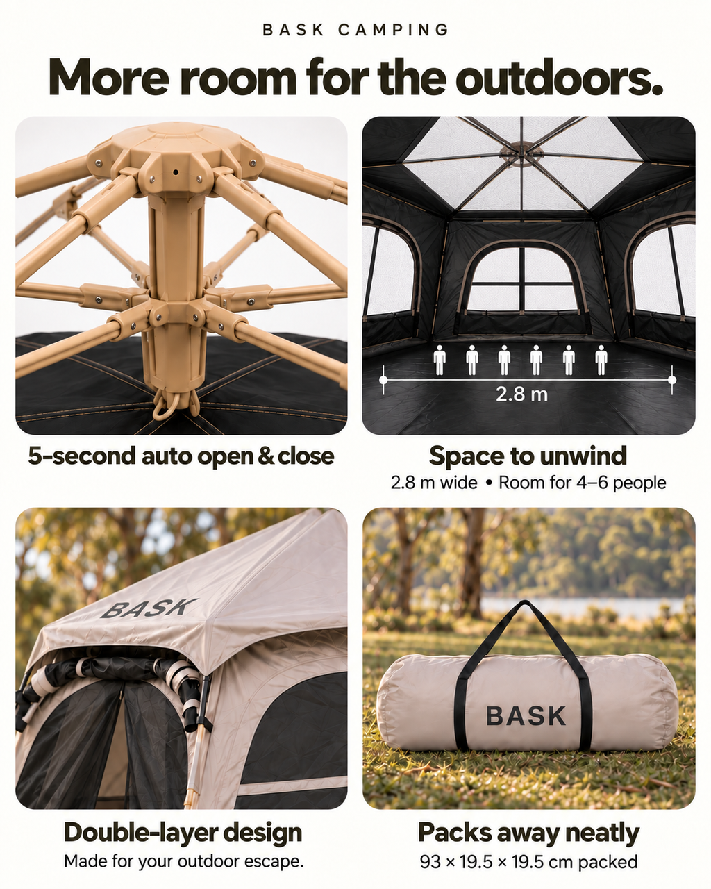 BASK Hexagonal Auto Pop-Up Tent