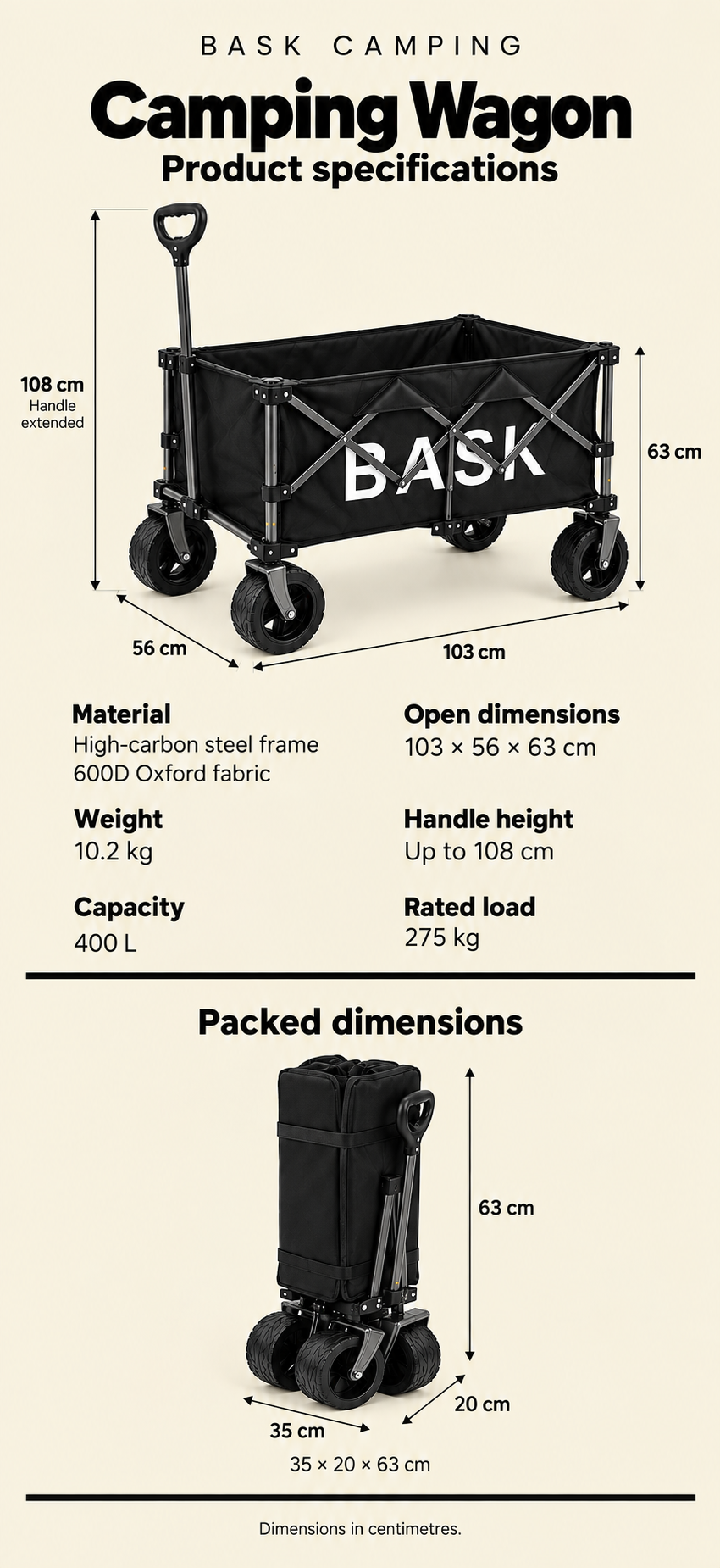 BASK Folding Camping Wagon