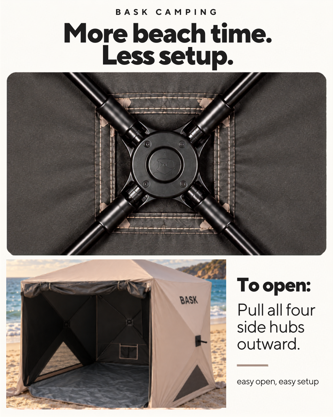 BASK Square Pop-Up Beach Tent