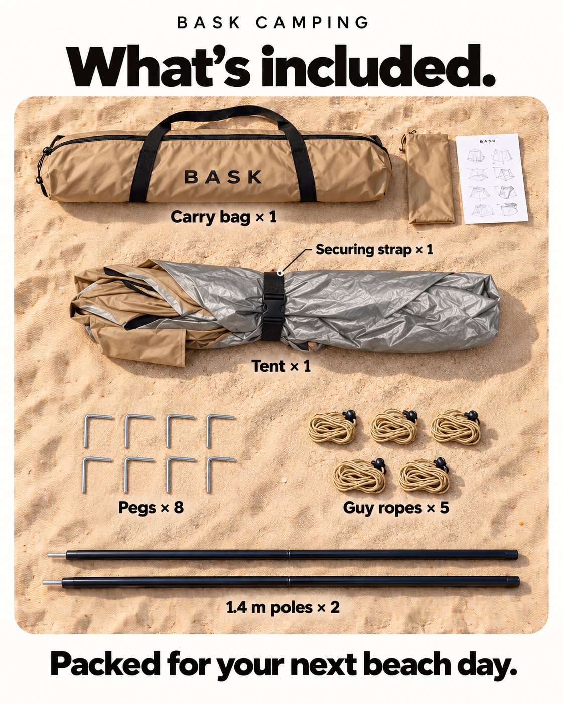 BASK Square Pop-Up Beach Tent